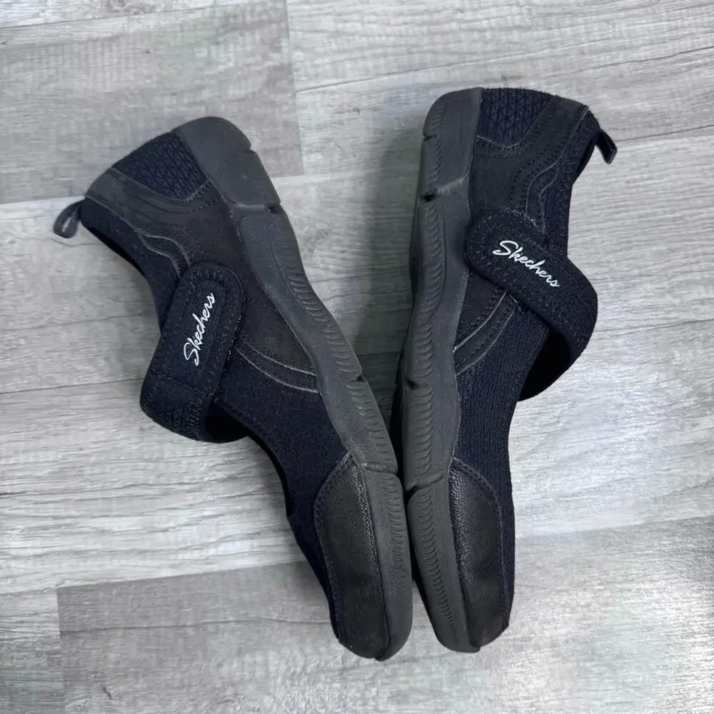 SKECHERS Be-Lux Black Air-Cooled Memory Foam Easy-Fasten Mary Jane Shoes 8 1/2
